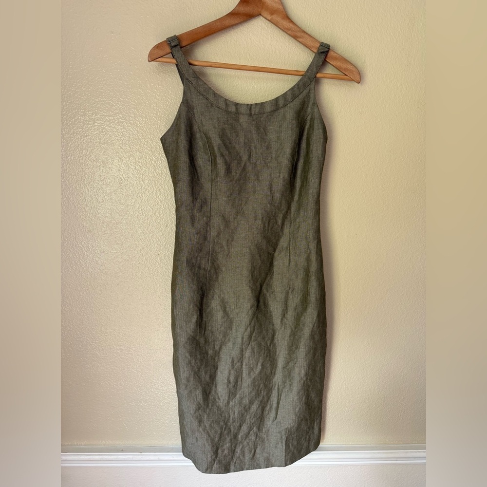 United Colors Of Benetton Olive Tweed Career Midi Dress